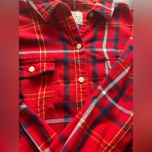 Vintage Old Navy Red Plaid Flannel Shirt XS 100% Cotton Cozy Classic Y2K - Picture 3 of 7